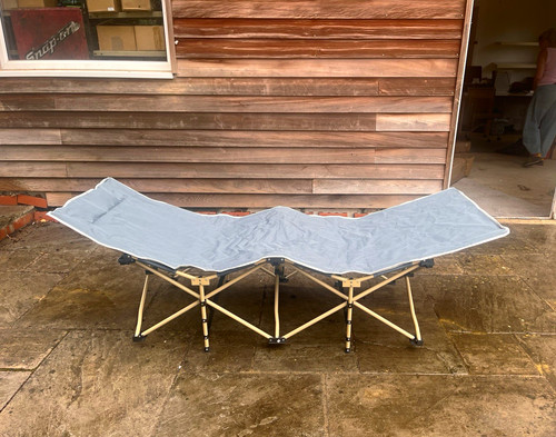Blue folding camping cot - 2x,