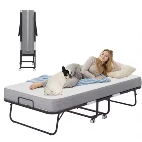 Folding single bed with 10cm - single,