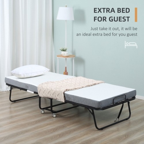 Folding single bed with 10cm - with,